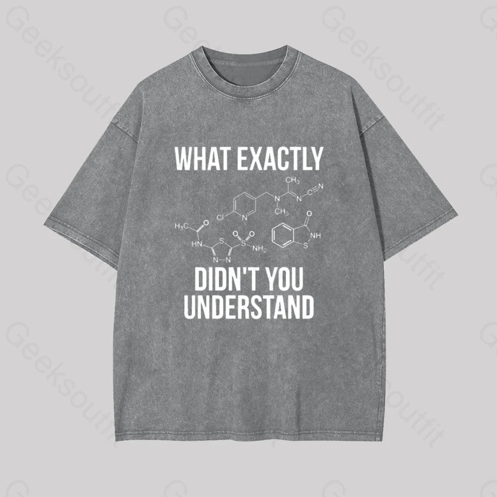 What Exactly Didn?��t You Understand Geek Washed T-Shirt Grey / S