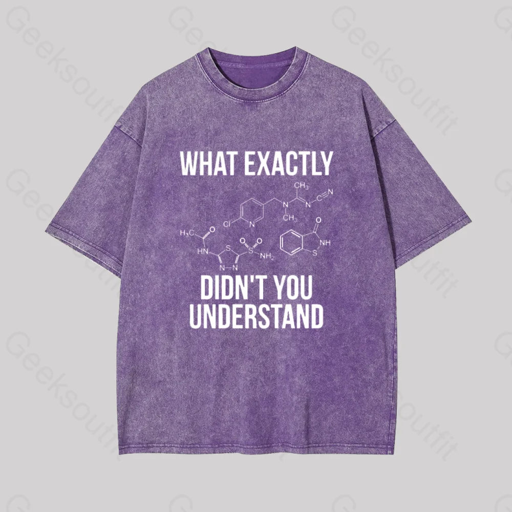What Exactly Didn?��t You Understand Geek Washed T-Shirt Purple / S