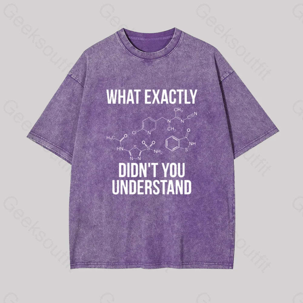 What Exactly Didn?��t You Understand Geek Washed T-Shirt Purple / S