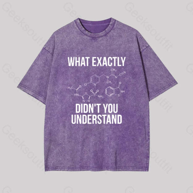 What Exactly Didn?��t You Understand Geek Washed T-Shirt Purple / S