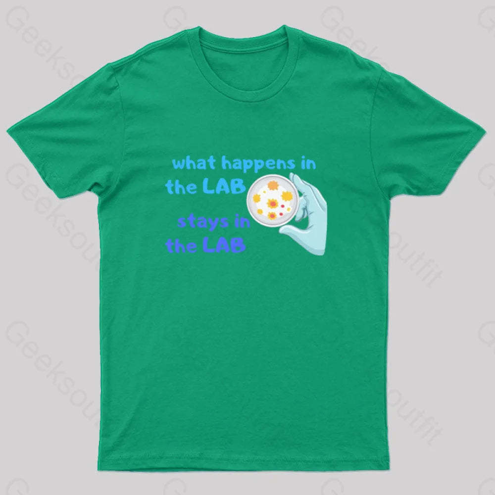 What Happens In The Lab Geek T-Shirt Green / S