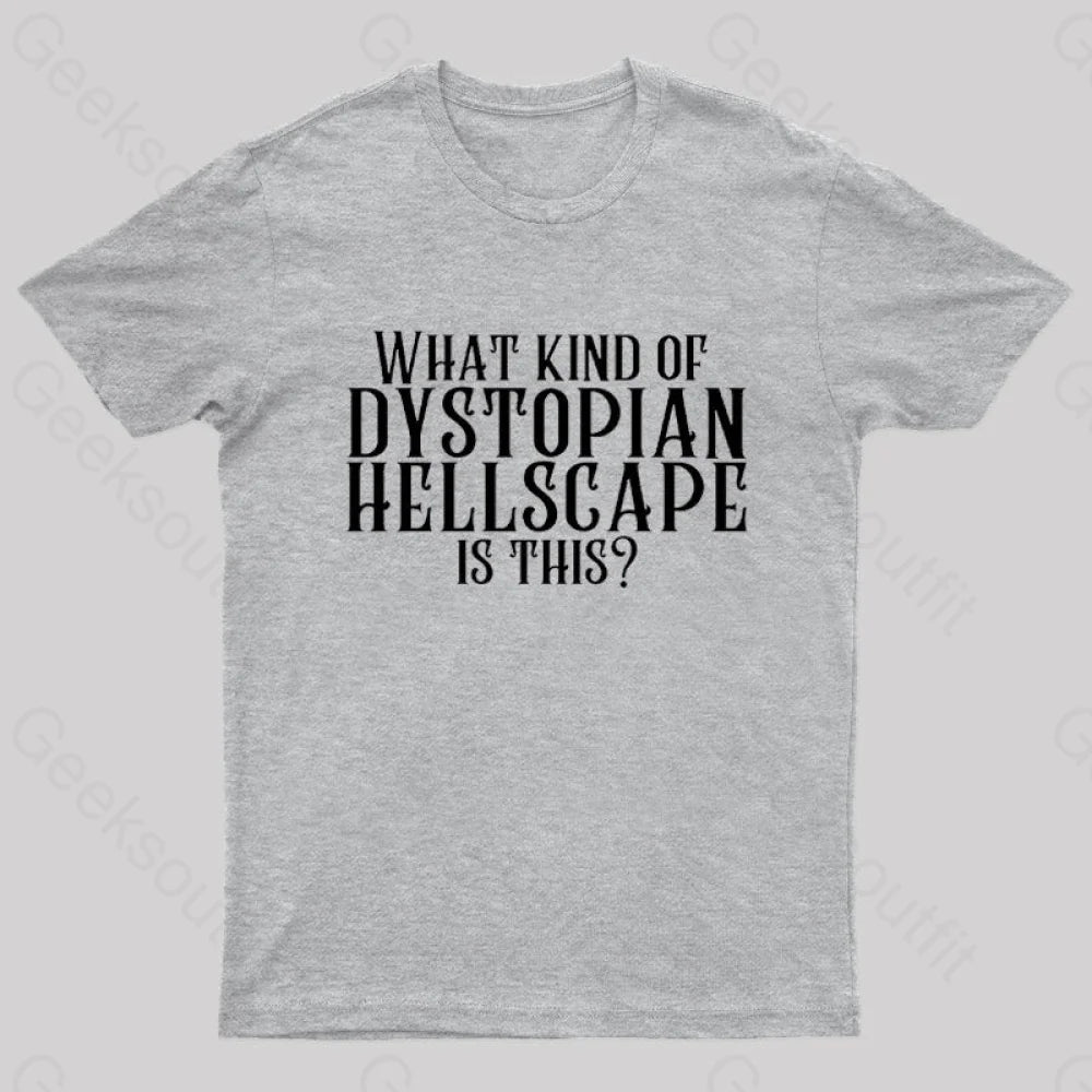 What Kind Of Dystopian Hellscape Is This Geek T-Shirt Grey / S
