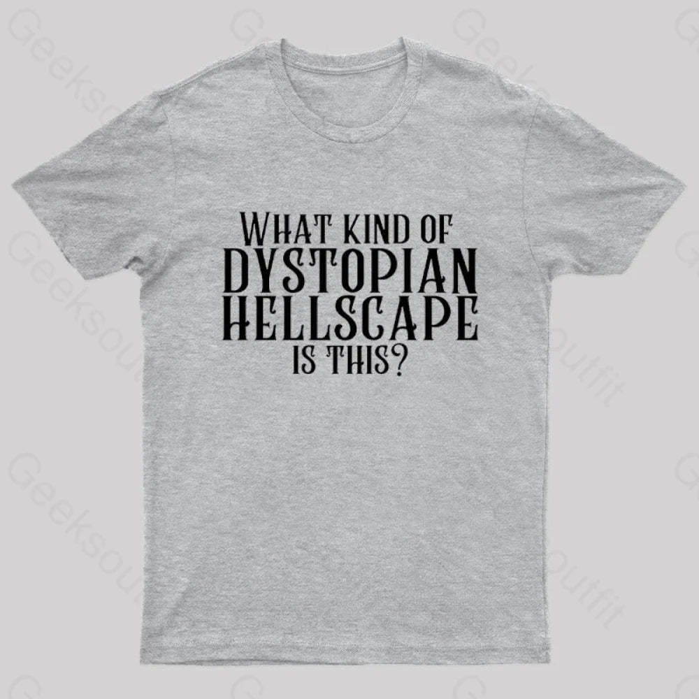 What Kind Of Dystopian Hellscape Is This Geek T-Shirt Grey / S