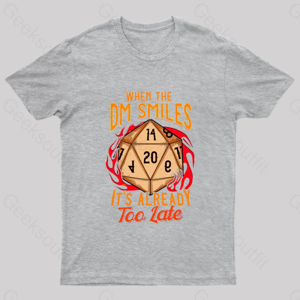 When The Dm Smiles It’s Already Too Late Geek T-Shirt Grey / S