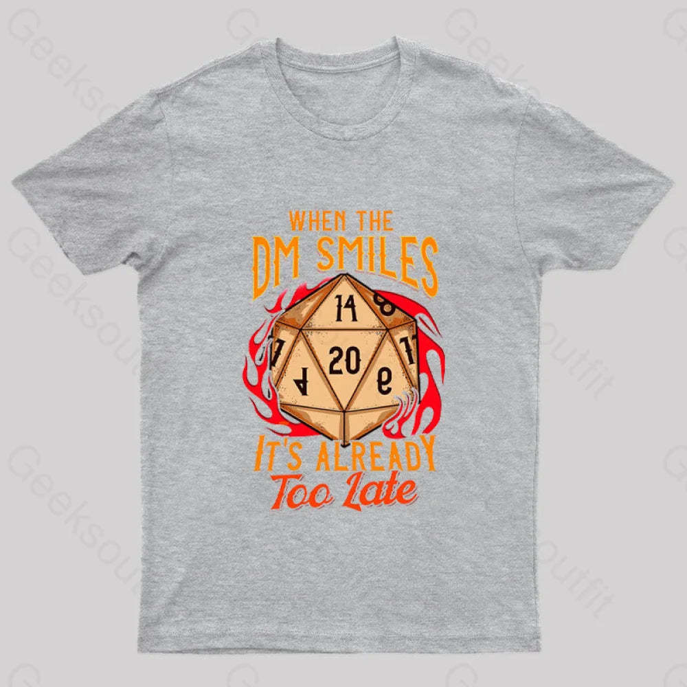 When The Dm Smiles It’s Already Too Late Geek T-Shirt Grey / S