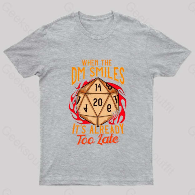 When The Dm Smiles It’s Already Too Late Geek T-Shirt Grey / S