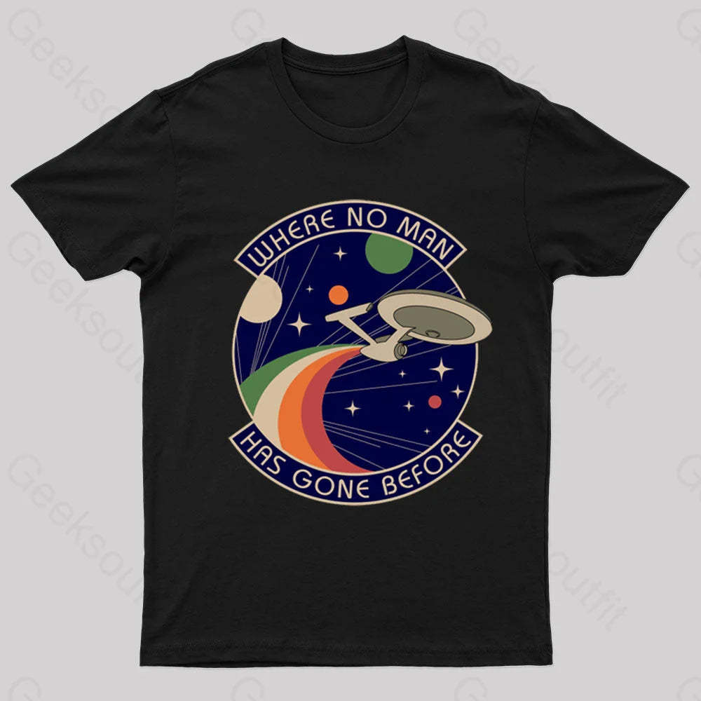 Where No Man Has Gone Before Nerd T-Shirt Black / S