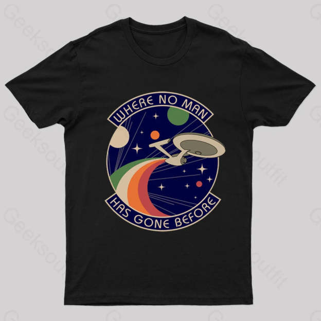 Where No Man Has Gone Before Nerd T-Shirt Black / S