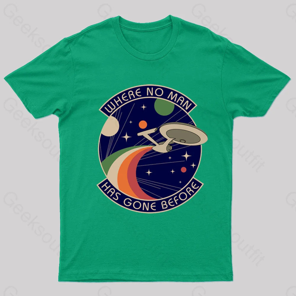 Where No Man Has Gone Before Nerd T-Shirt Green / S