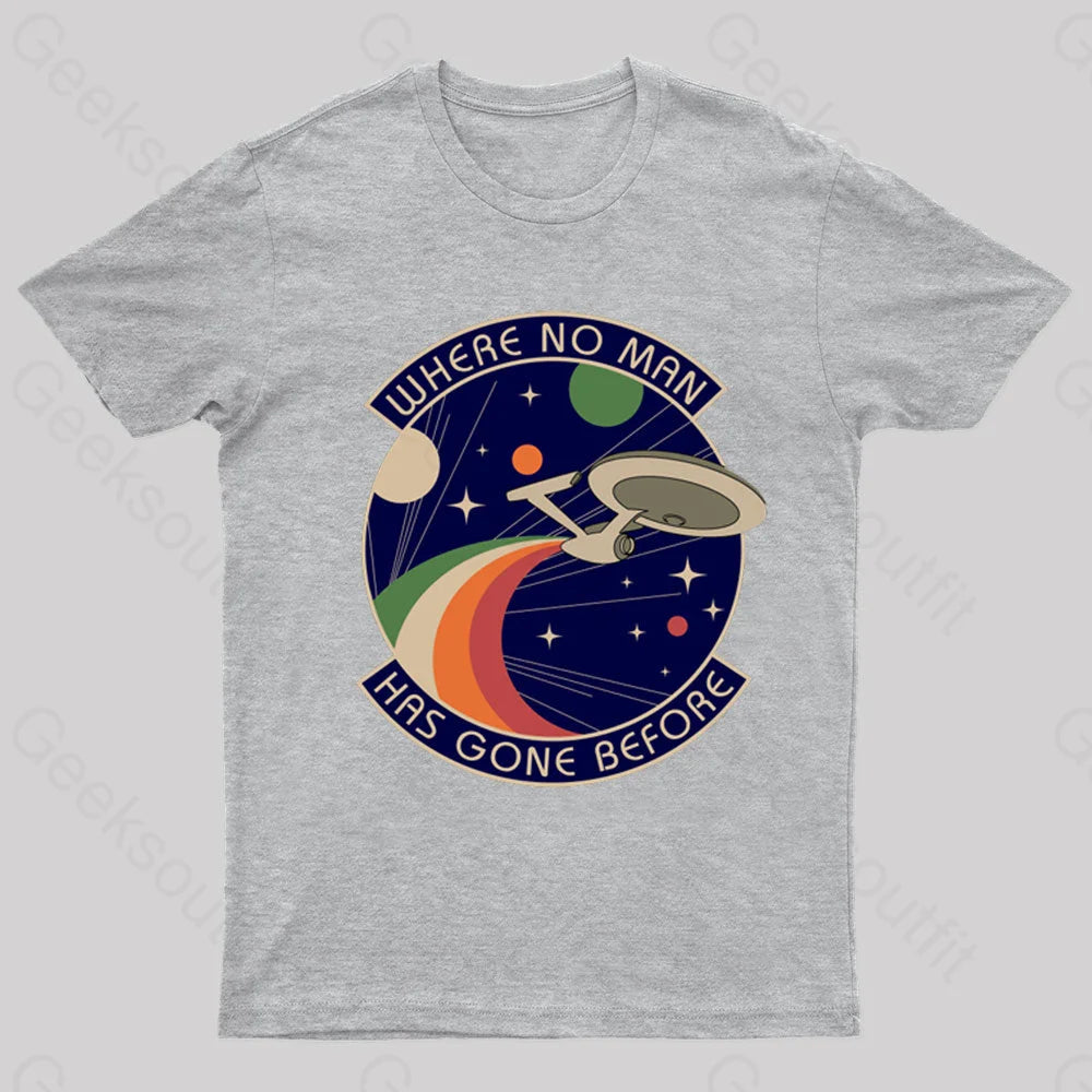Where No Man Has Gone Before Nerd T-Shirt Grey / S