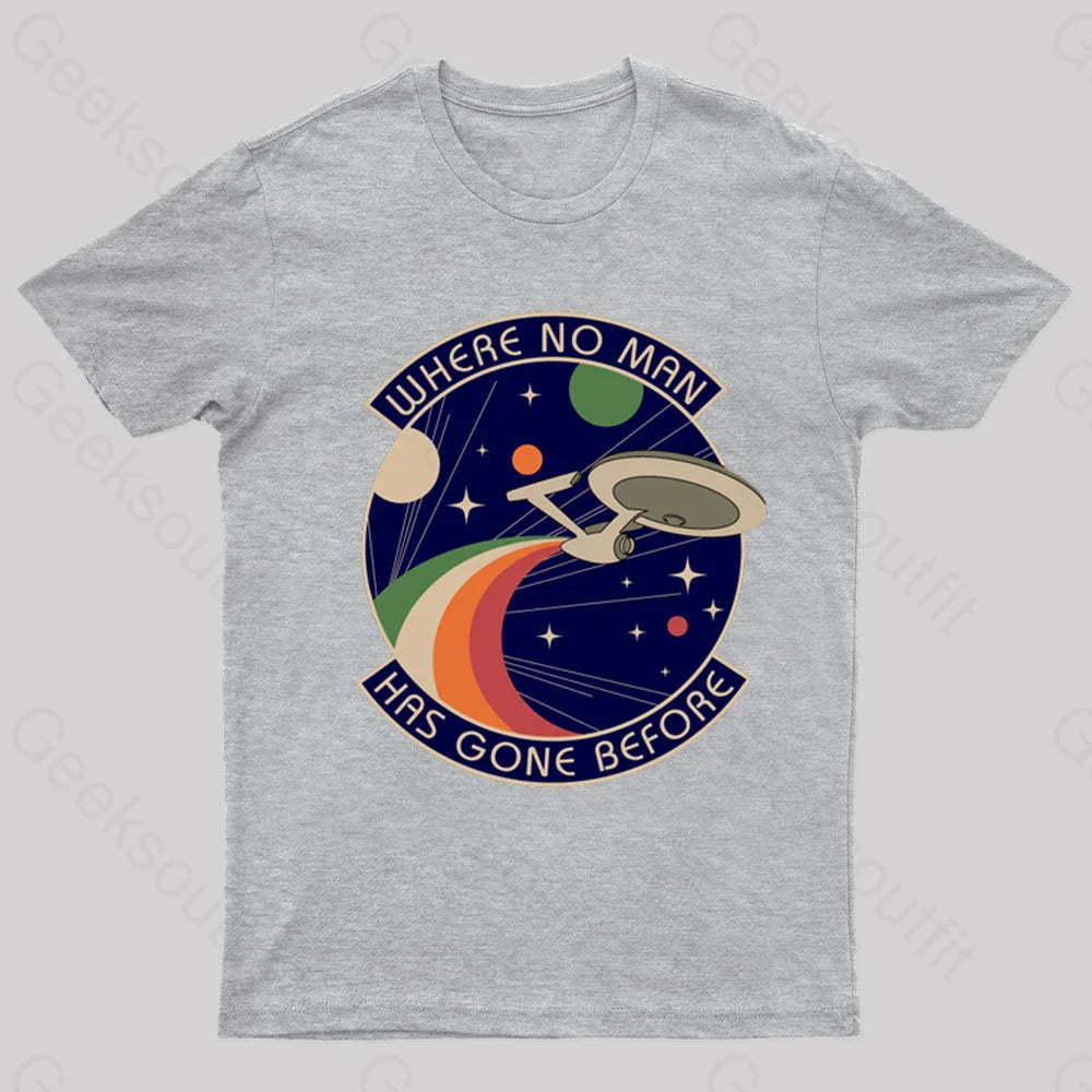 Where No Man Has Gone Before Nerd T-Shirt Grey / S