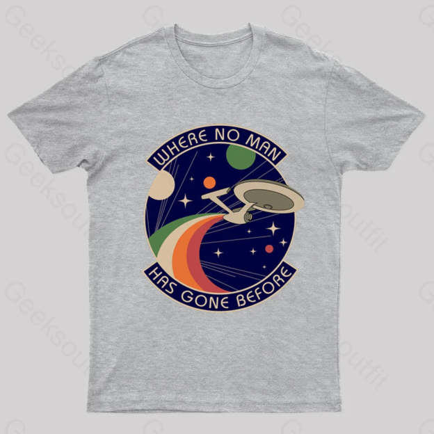 Where No Man Has Gone Before Nerd T-Shirt Grey / S