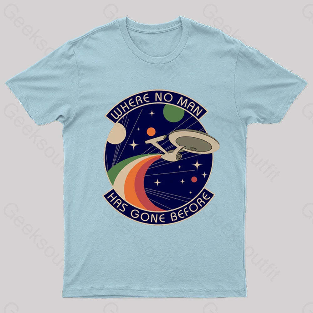 Where No Man Has Gone Before Nerd T-Shirt Light Blue / S