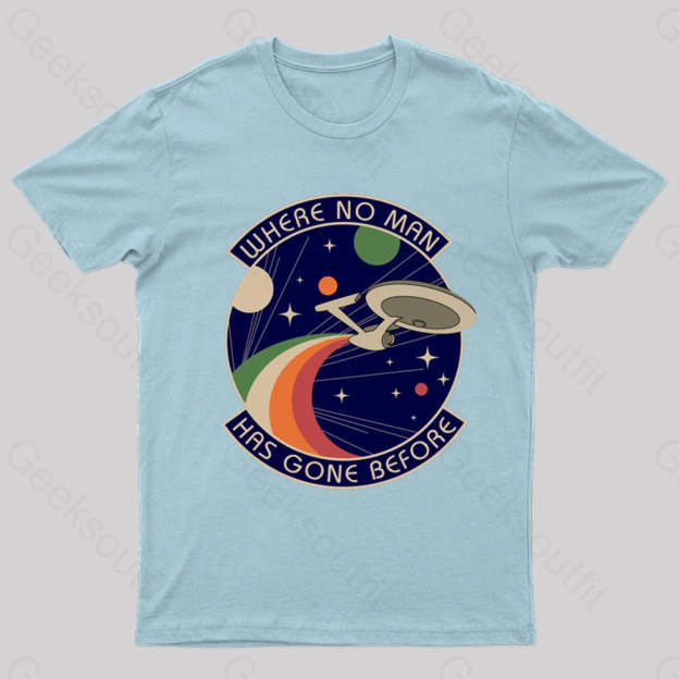 Where No Man Has Gone Before Nerd T-Shirt Light Blue / S
