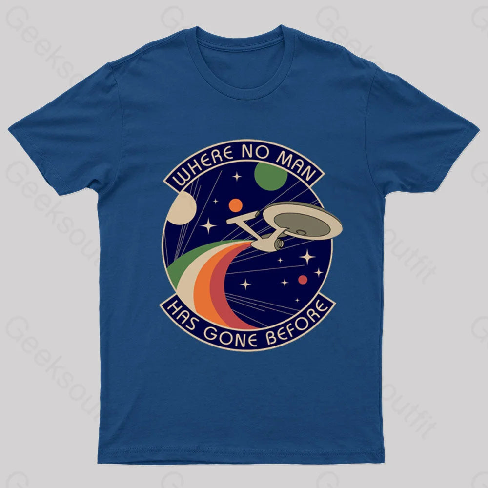 Where No Man Has Gone Before Nerd T-Shirt Navy / S