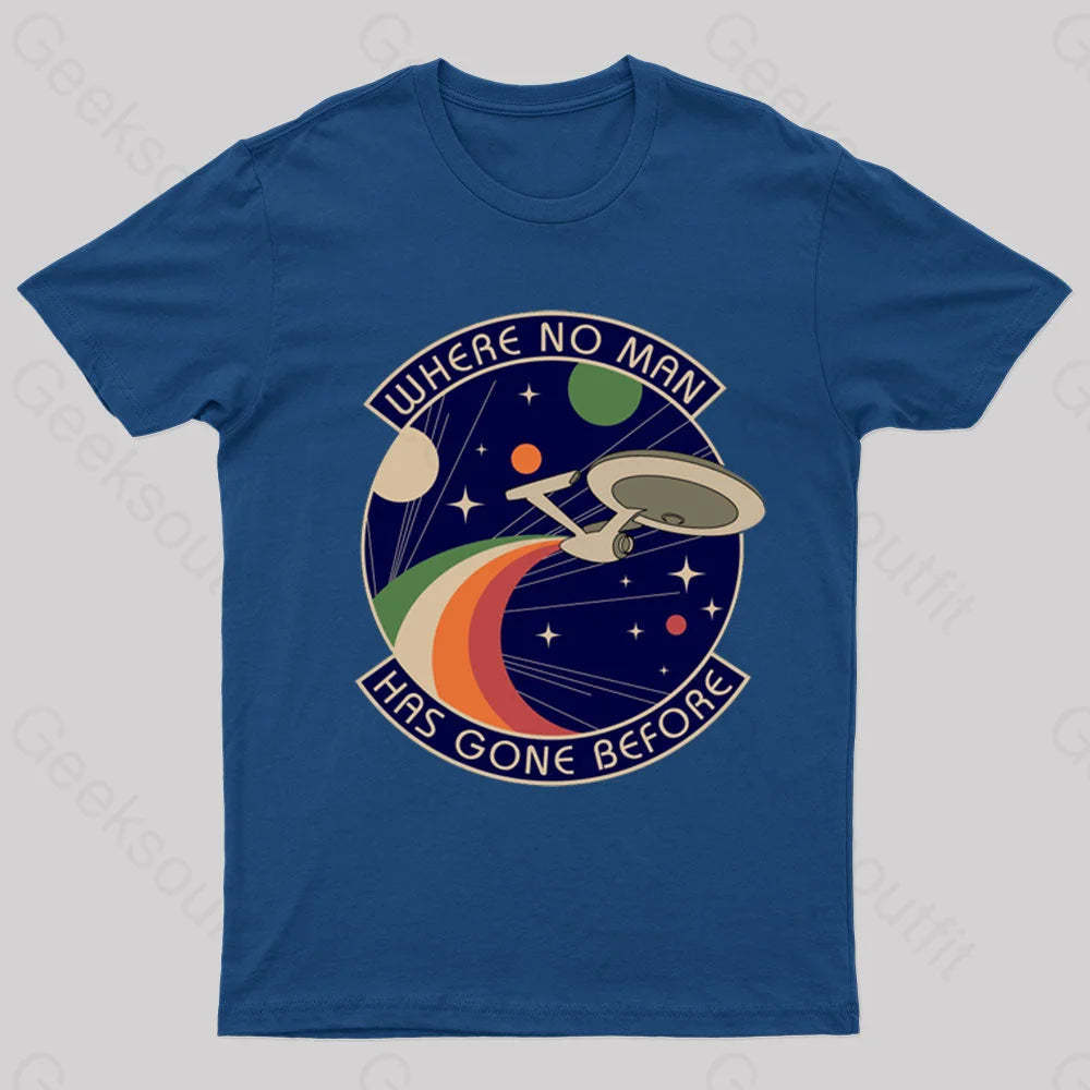 Where No Man Has Gone Before Nerd T-Shirt Navy / S