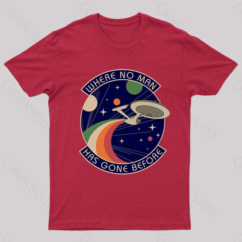 Where No Man Has Gone Before Nerd T-Shirt Red / S