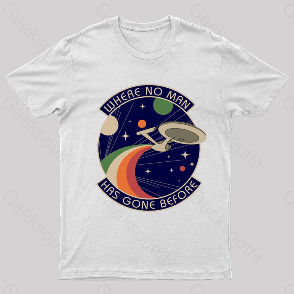 Where No Man Has Gone Before Nerd T-Shirt White / S