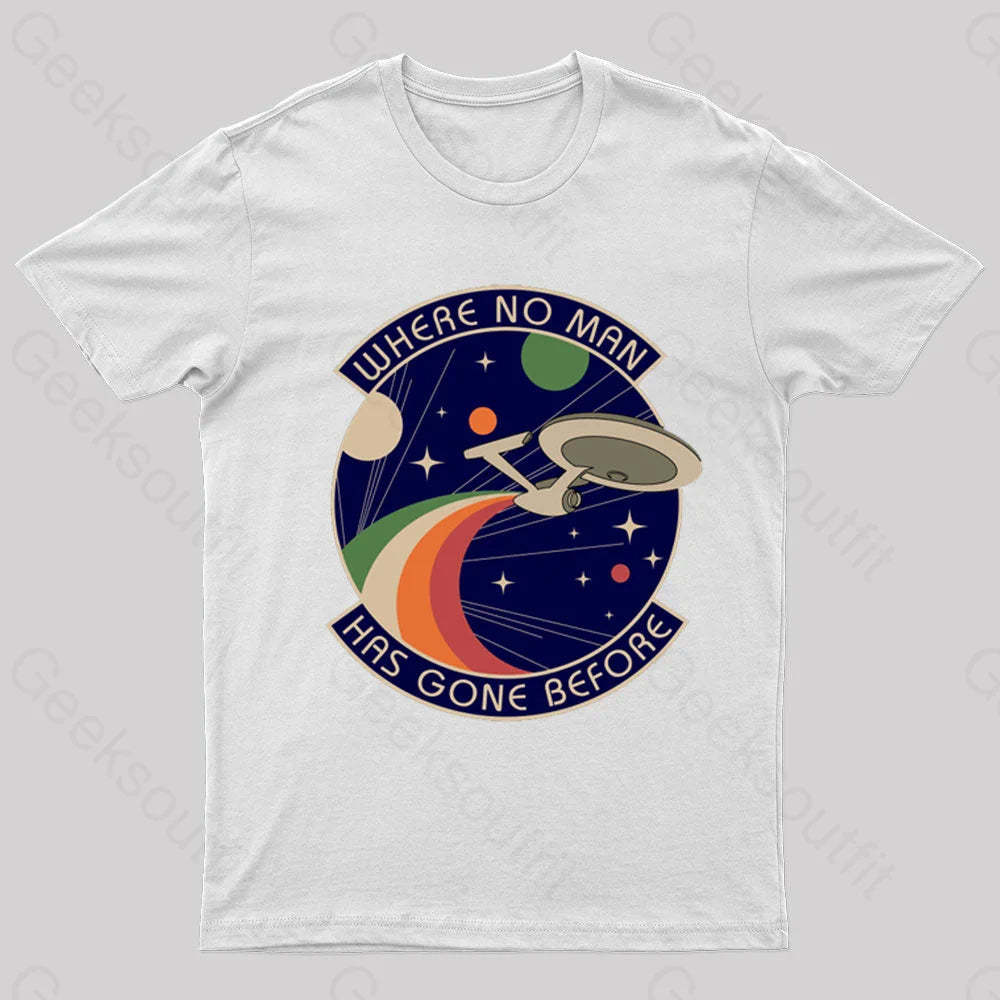Where No Man Has Gone Before Nerd T-Shirt White / S
