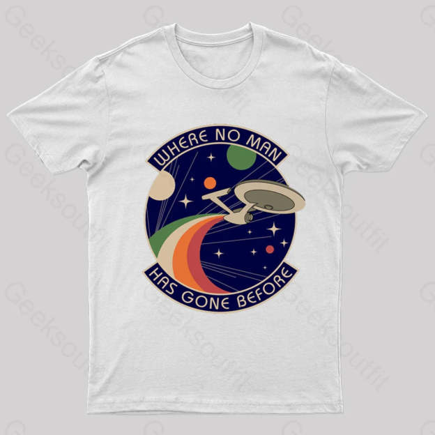 Where No Man Has Gone Before Nerd T-Shirt White / S