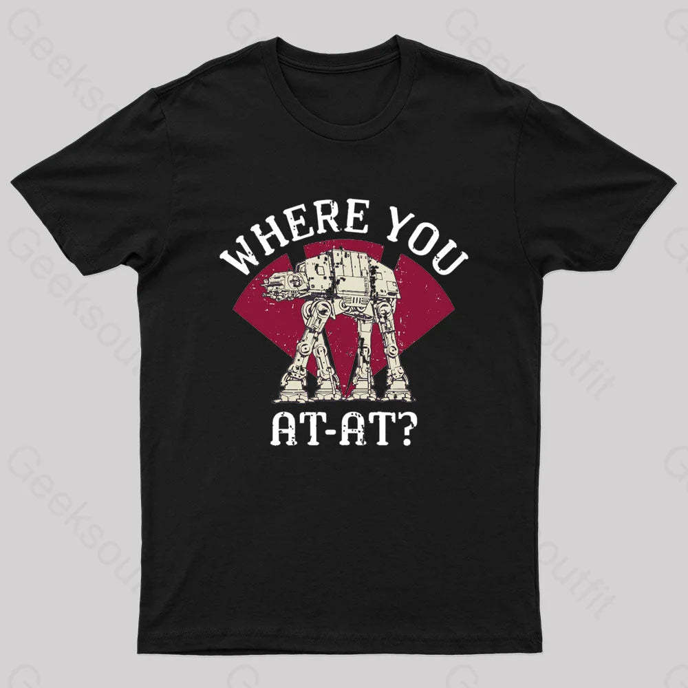 Where You Imperial Walker Nerd T-Shirt Black / S