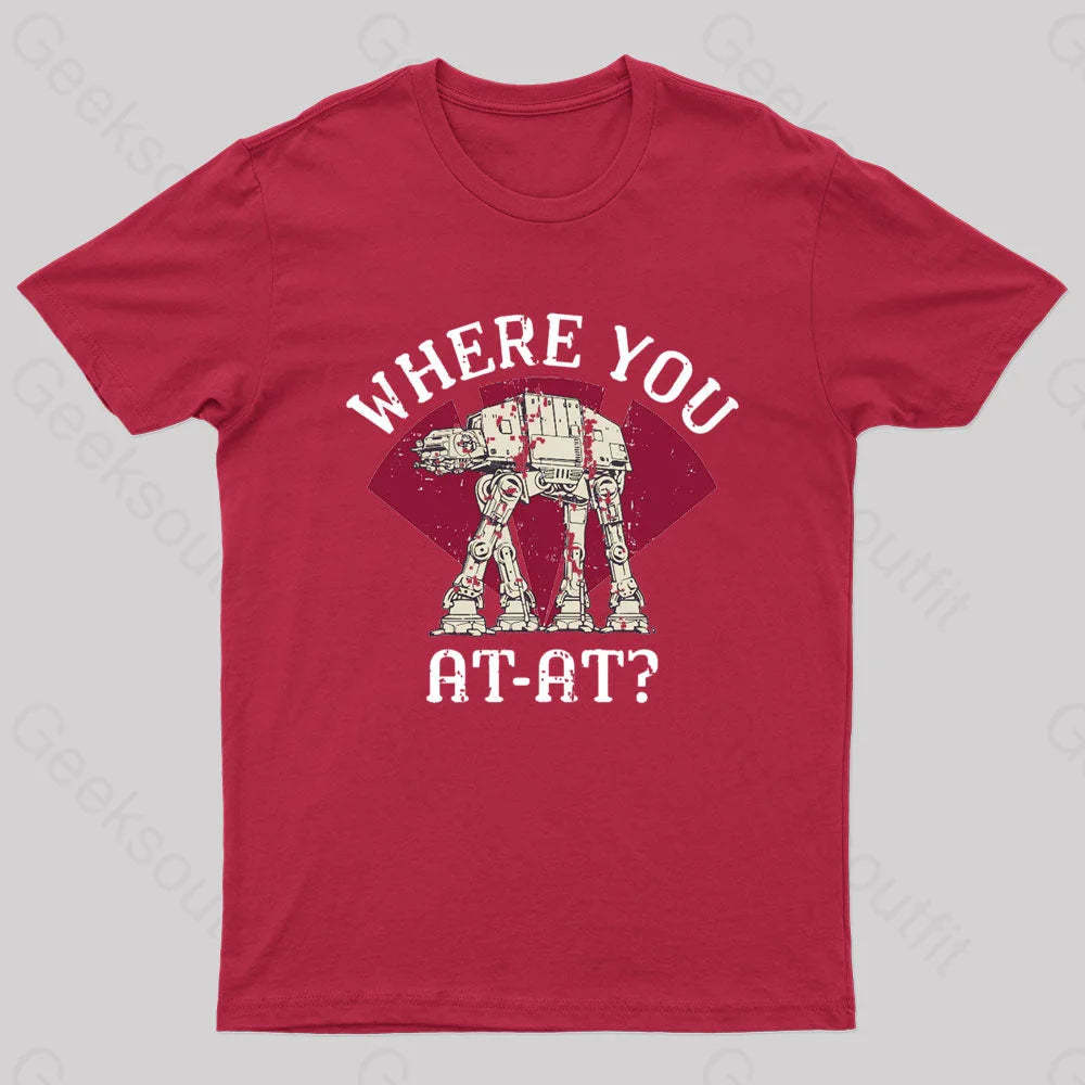 Where You Imperial Walker Nerd T-Shirt Red / S