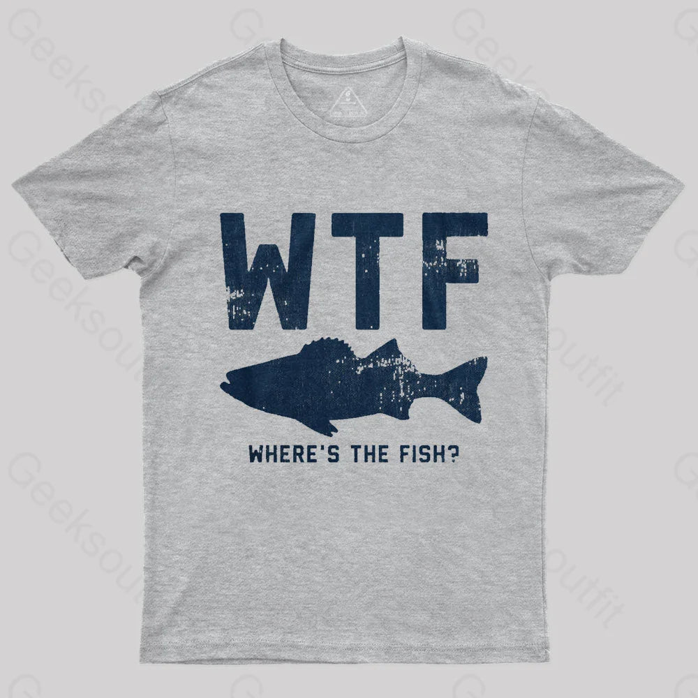 Where’s The Fish Geek T-Shirt Grey / S