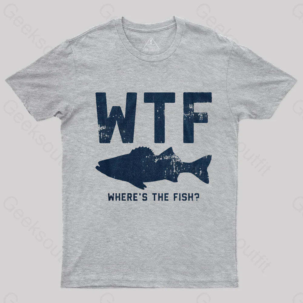 Where’s The Fish Geek T-Shirt Grey / S