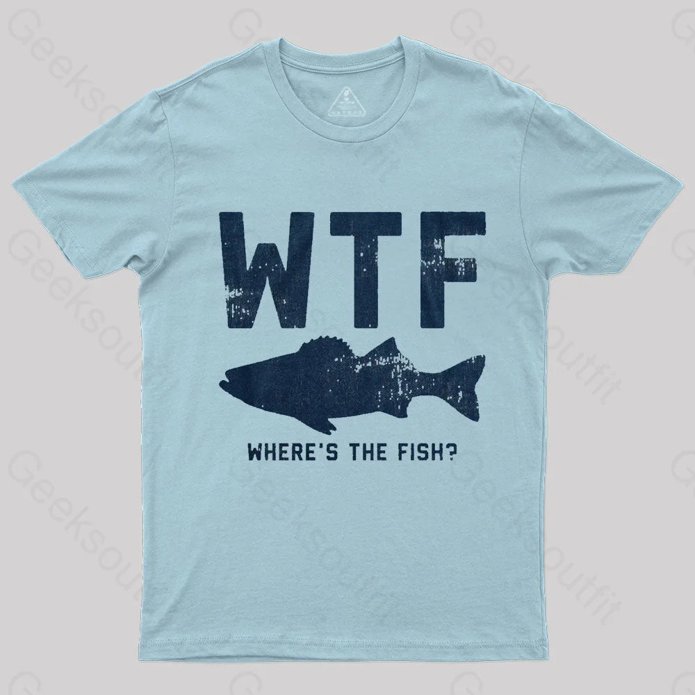 Where’s The Fish Geek T-Shirt Light Blue / S