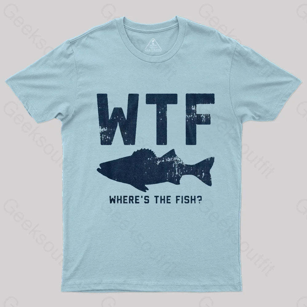 Where’s The Fish Geek T-Shirt Light Blue / S