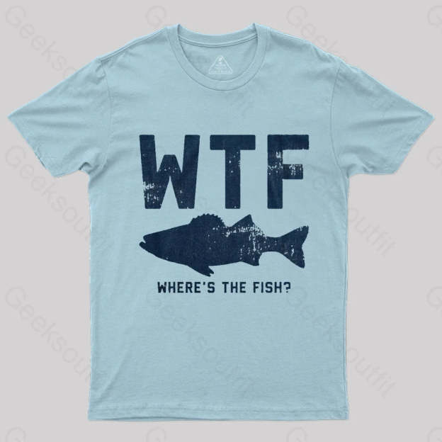 Where’s The Fish Geek T-Shirt Light Blue / S