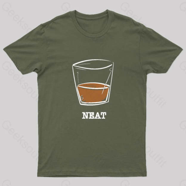 Whiskey Neat Geek T-Shirt Army Green / S