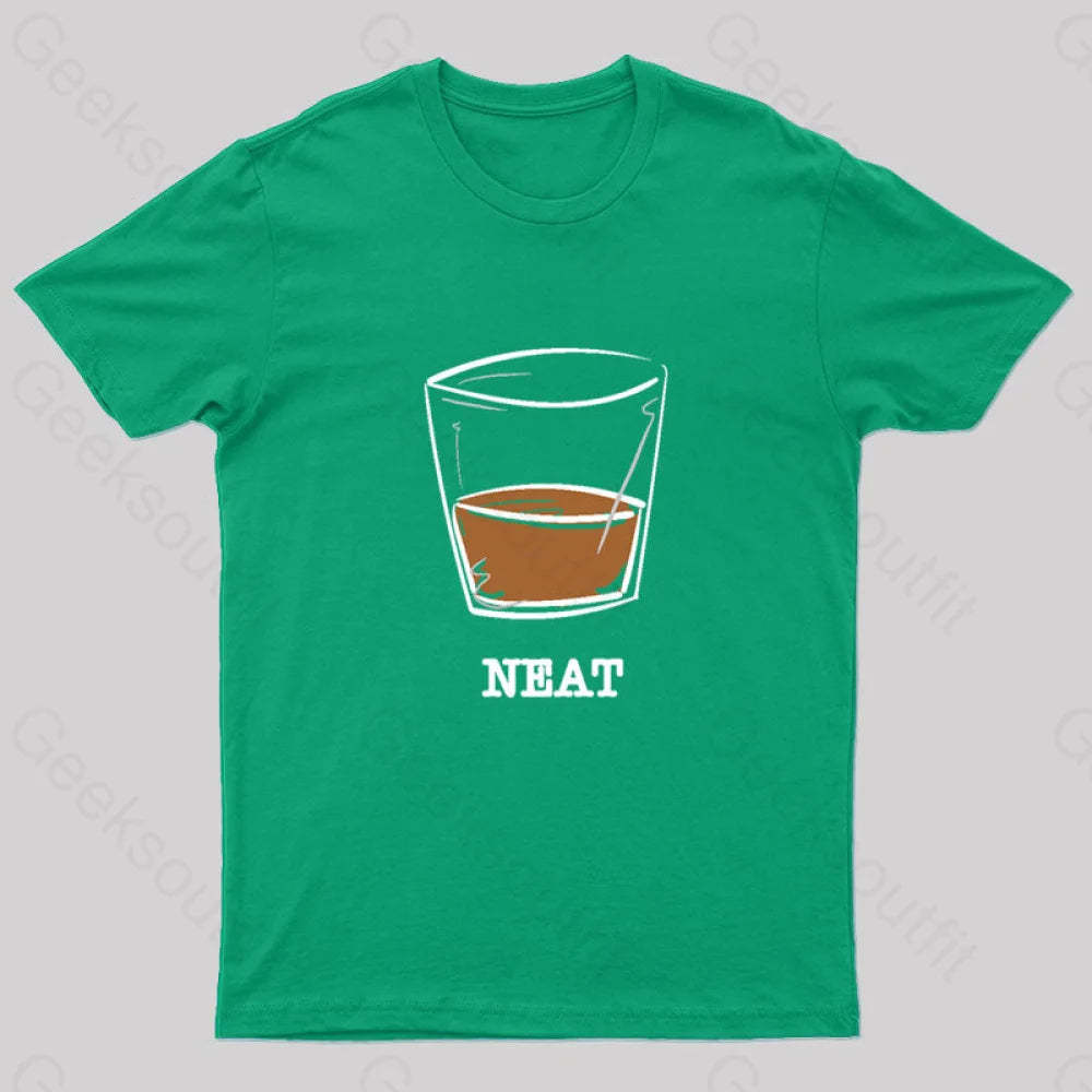 Whiskey Neat Geek T-Shirt Green / S