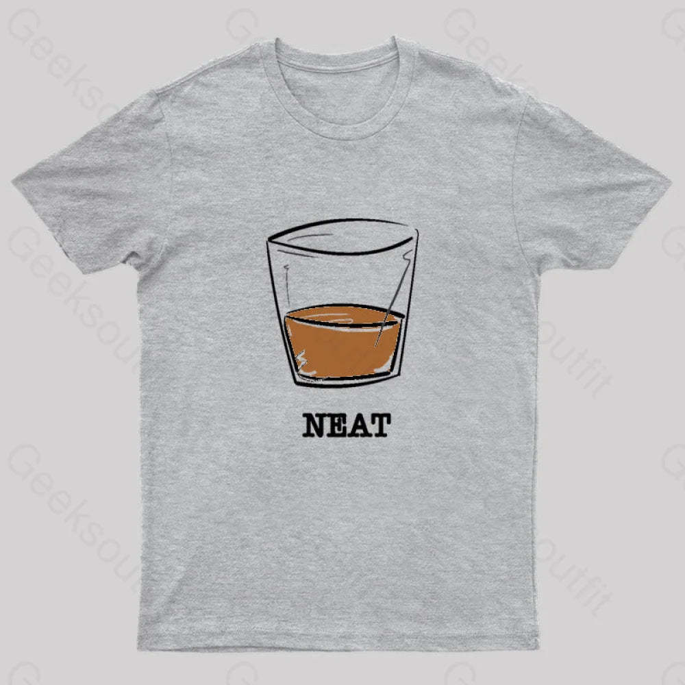 Whiskey Neat Geek T-Shirt Grey / S