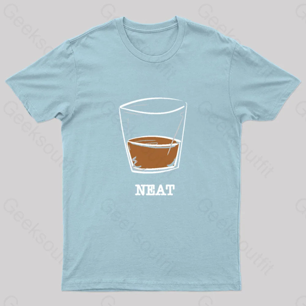 Whiskey Neat Geek T-Shirt Light Blue / S
