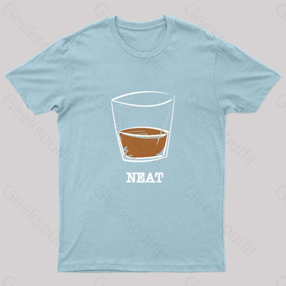 Whiskey Neat Geek T-Shirt Light Blue / S