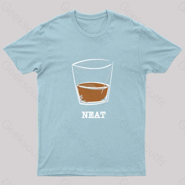 Whiskey Neat Geek T-Shirt Light Blue / S