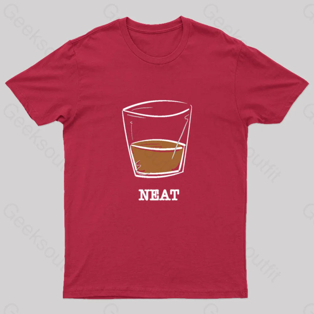 Whiskey Neat Geek T-Shirt Red / S