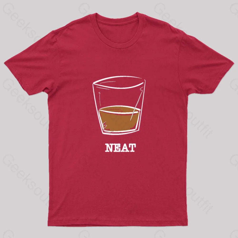 Whiskey Neat Geek T-Shirt Red / S