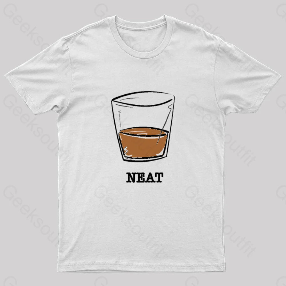 Whiskey Neat Geek T-Shirt White / S