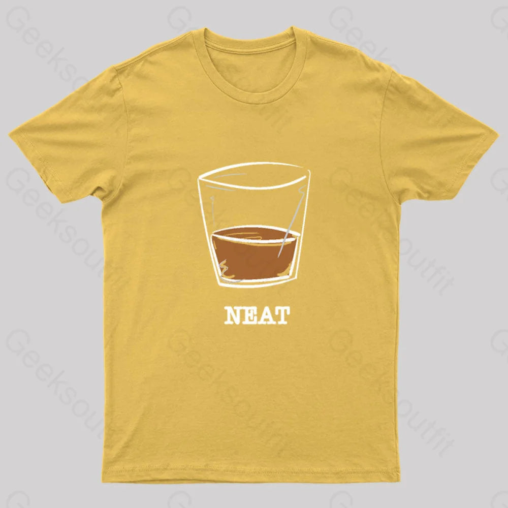 Whiskey Neat Geek T-Shirt Yellow / S