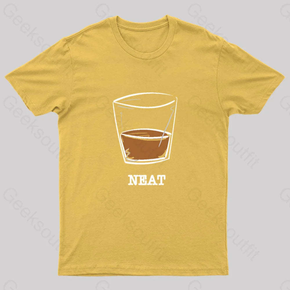 Whiskey Neat Geek T-Shirt Yellow / S