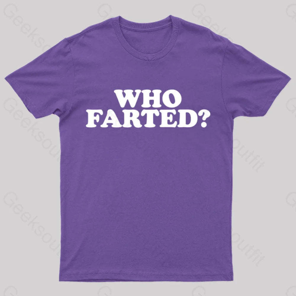 Who Farted Nerd T-Shirt Purple / S