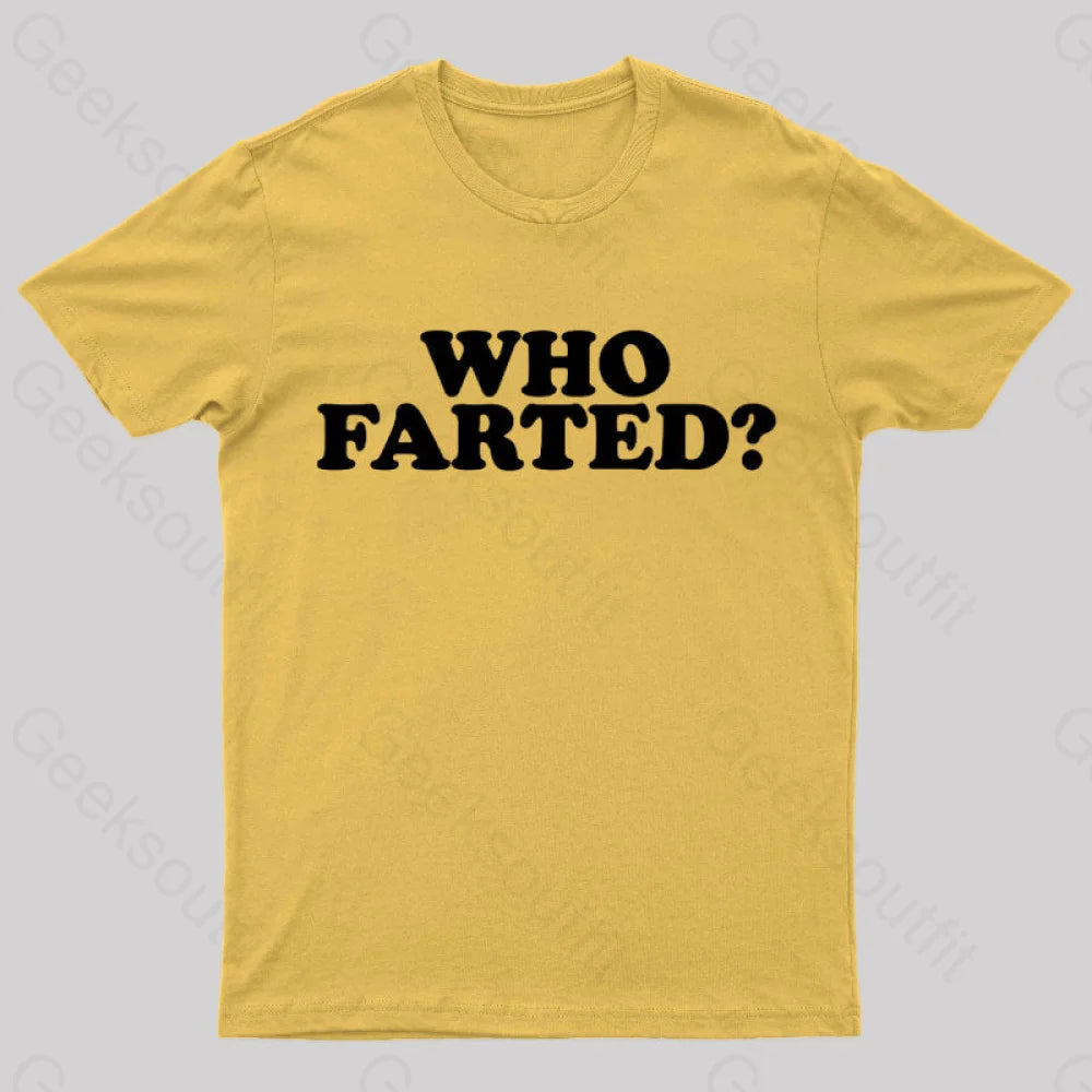 Who Farted Nerd T-Shirt Yellow / S