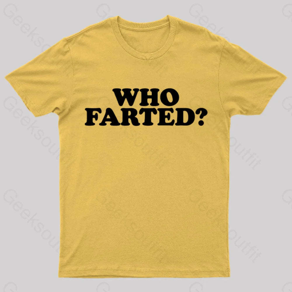 Who Farted Nerd T-Shirt Yellow / S
