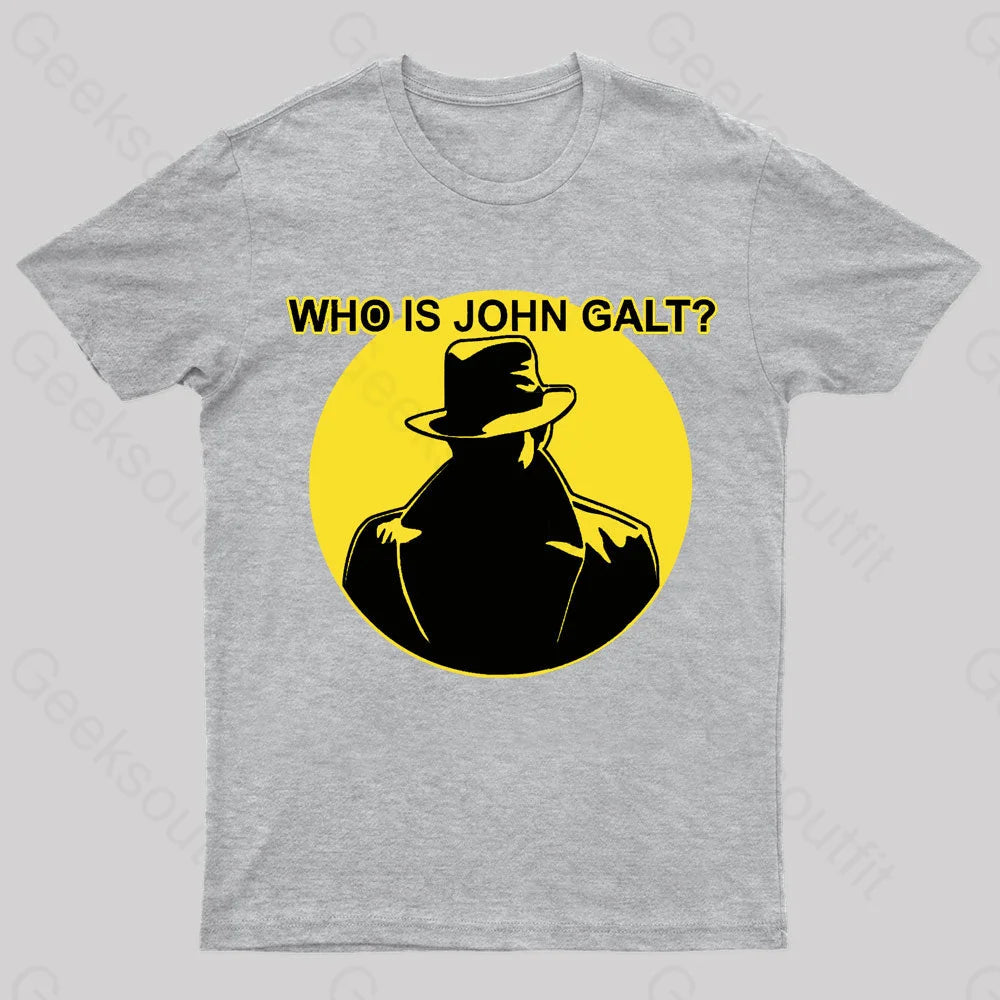 Who Is John Galt Geek T-Shirt Grey / S