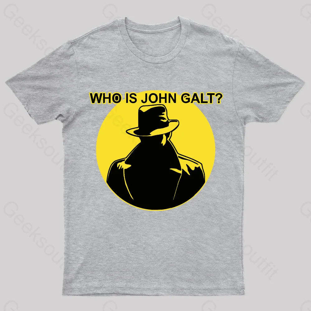 Who Is John Galt Geek T-Shirt Grey / S