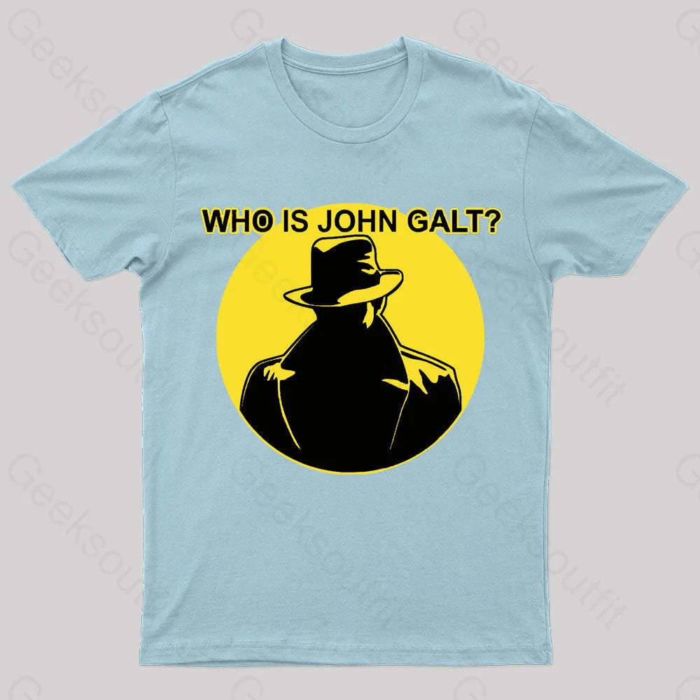 Who Is John Galt Geek T-Shirt Light Blue / S