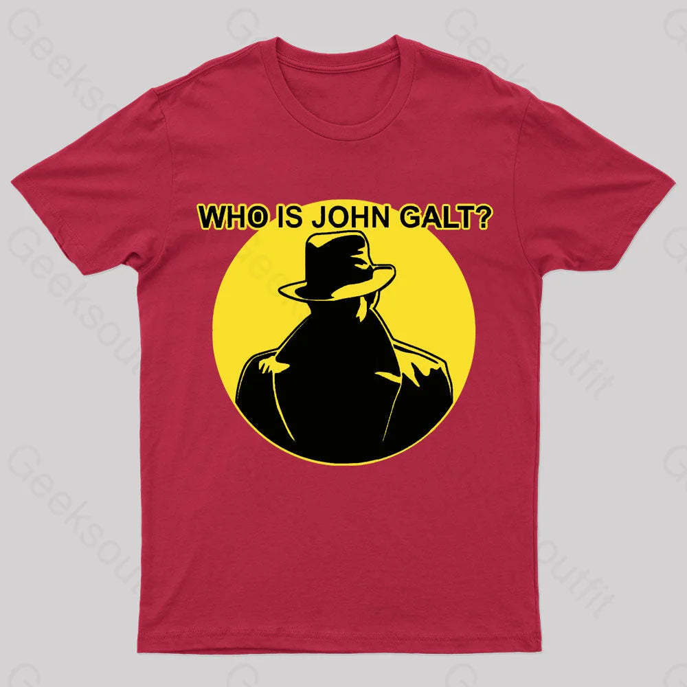 Who Is John Galt Geek T-Shirt Red / S