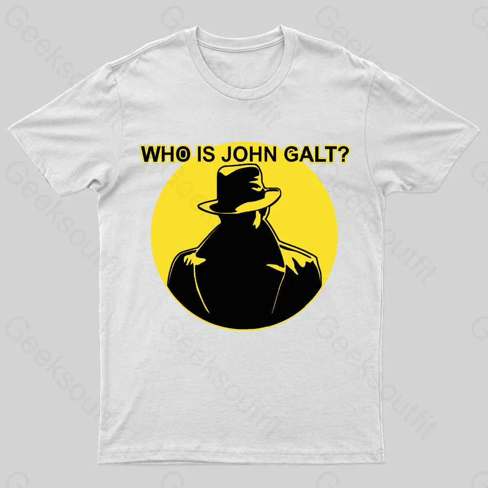 Who Is John Galt Geek T-Shirt White / S